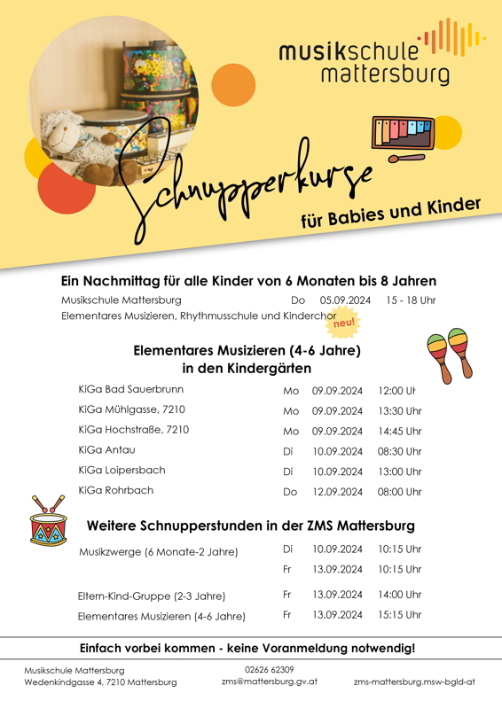 Schnupperkurse für Babies & Kinder